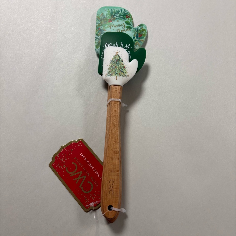 CWC Holiday Spatula Set with Bamboo Handles Set 3 NWT - Picture 4 of 8